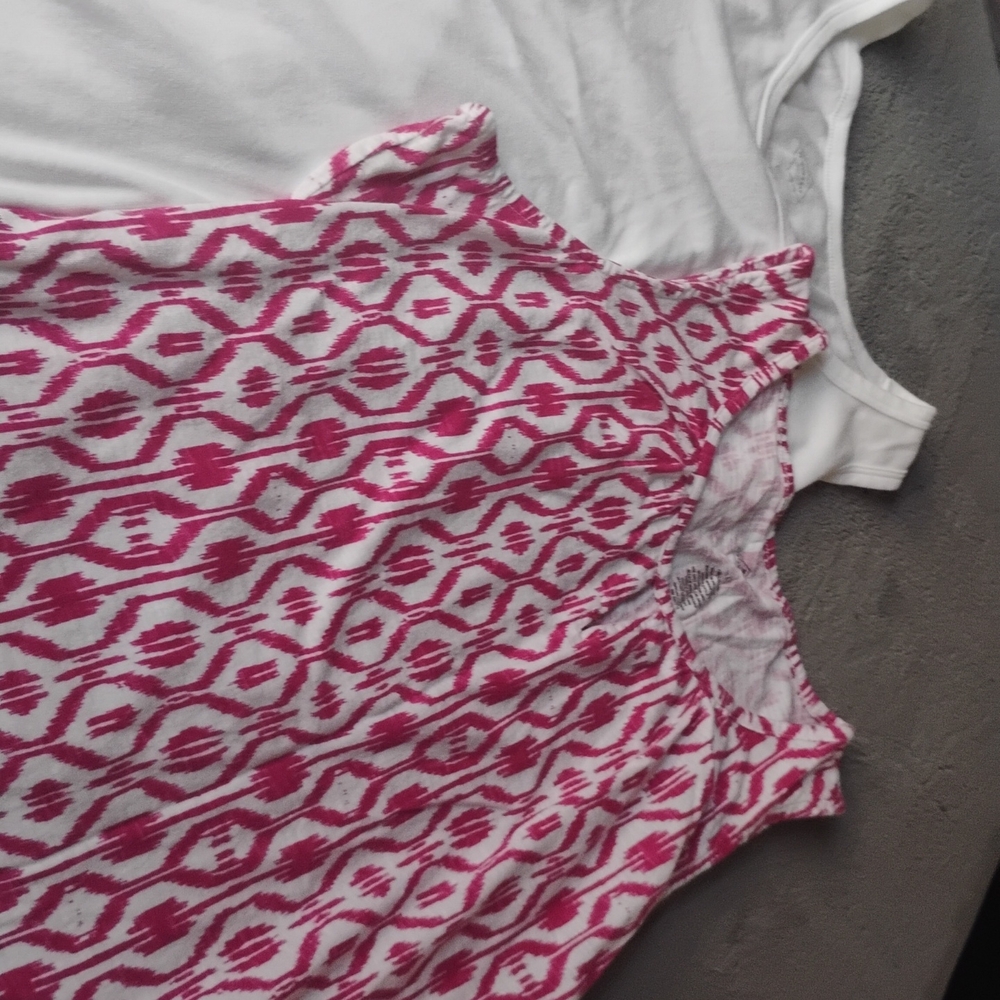 St. John's Bay Pink and White Tank Tops